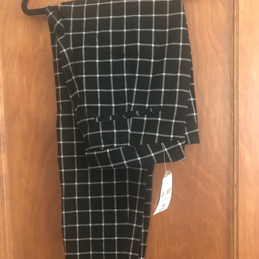 FOREVER 21 PLUS Grid-Print Woven Pants